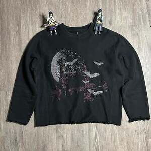 Havoc Global Rhinestone Distressed Cityscape Sweater - Size M